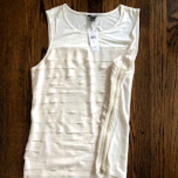 Ann Taylor Cream Sleeveless Top - Picture 3 of 6